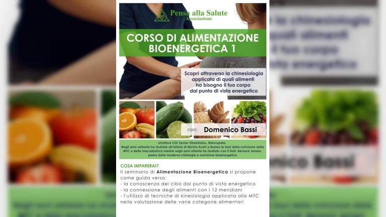 Corso di Alimentazione Bioenergetica 1 Rimini