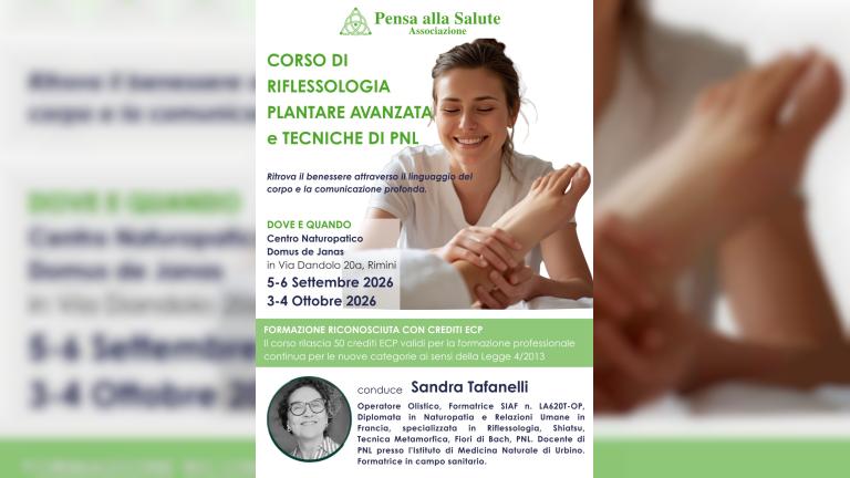CORSO DI RIFLESSOLOGIA PLANTARE AVANZATA  E TECNICHE DI PNL RIMINI