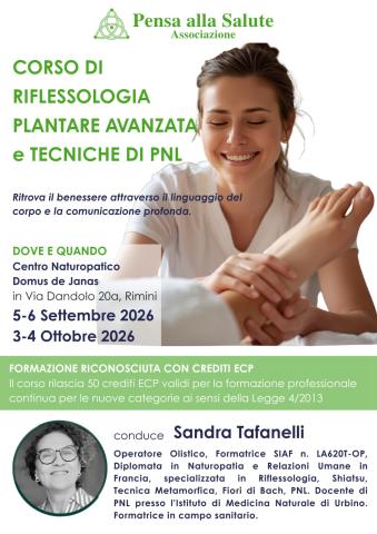 CORSO DI RIFLESSOLOGIA PLANTARE AVANZATA  E TECNICHE DI PNL RIMINI