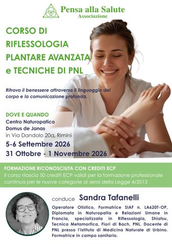 CORSO DI RIFLESSOLOGIA PLANTARE AVANZATA  E TECNICHE DI PNL RIMINI
